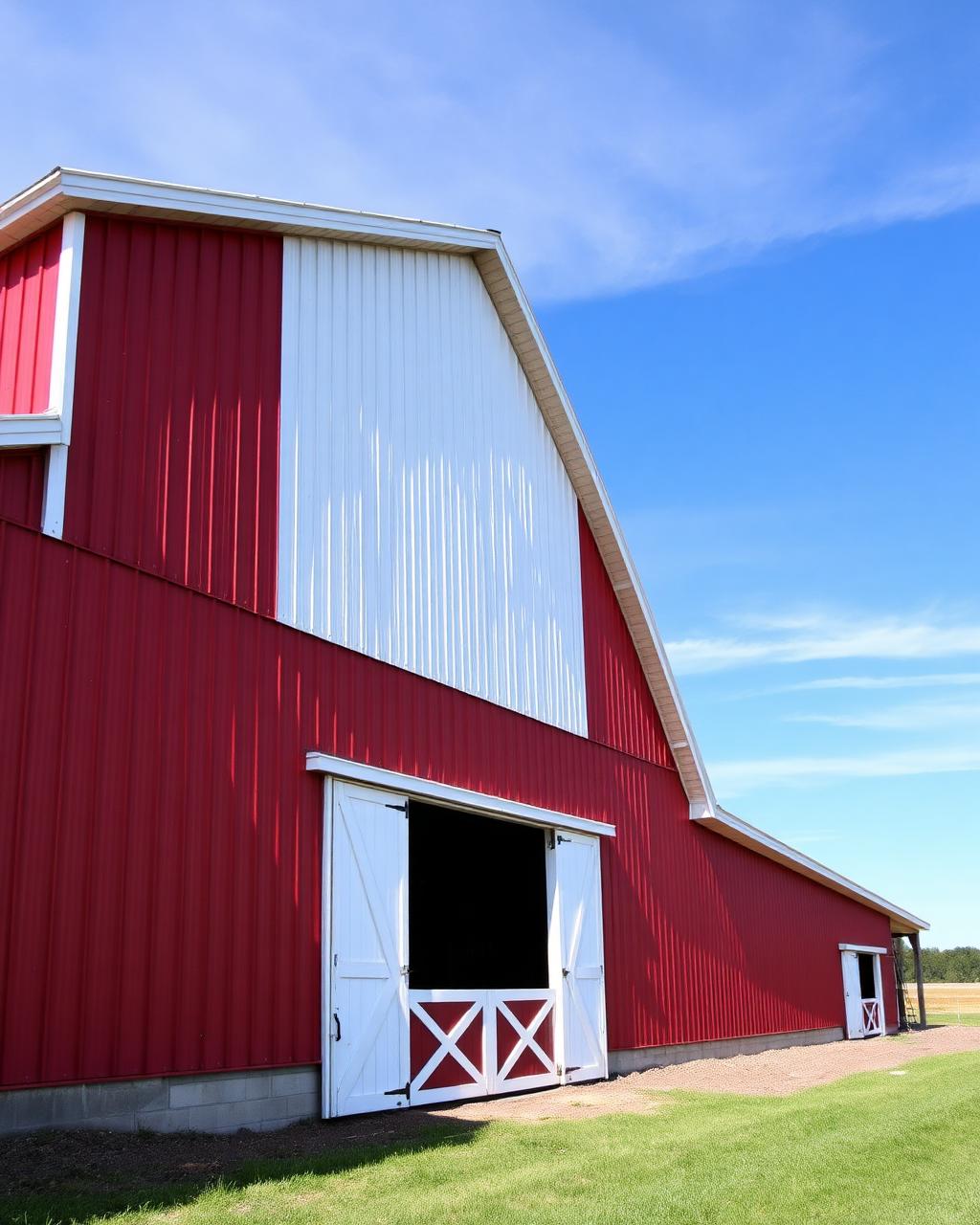 Red and white barn build